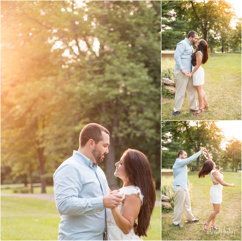 photo of white lace dress for engagement pictures