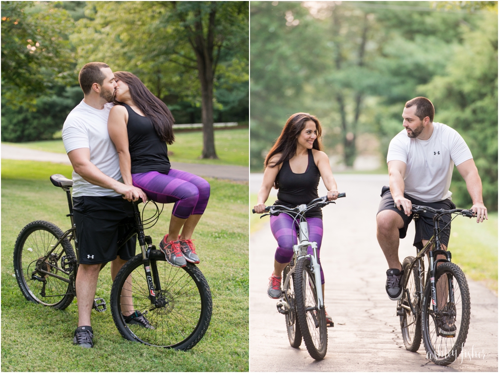 photo of lululemon pants and bicycles for engagement pics