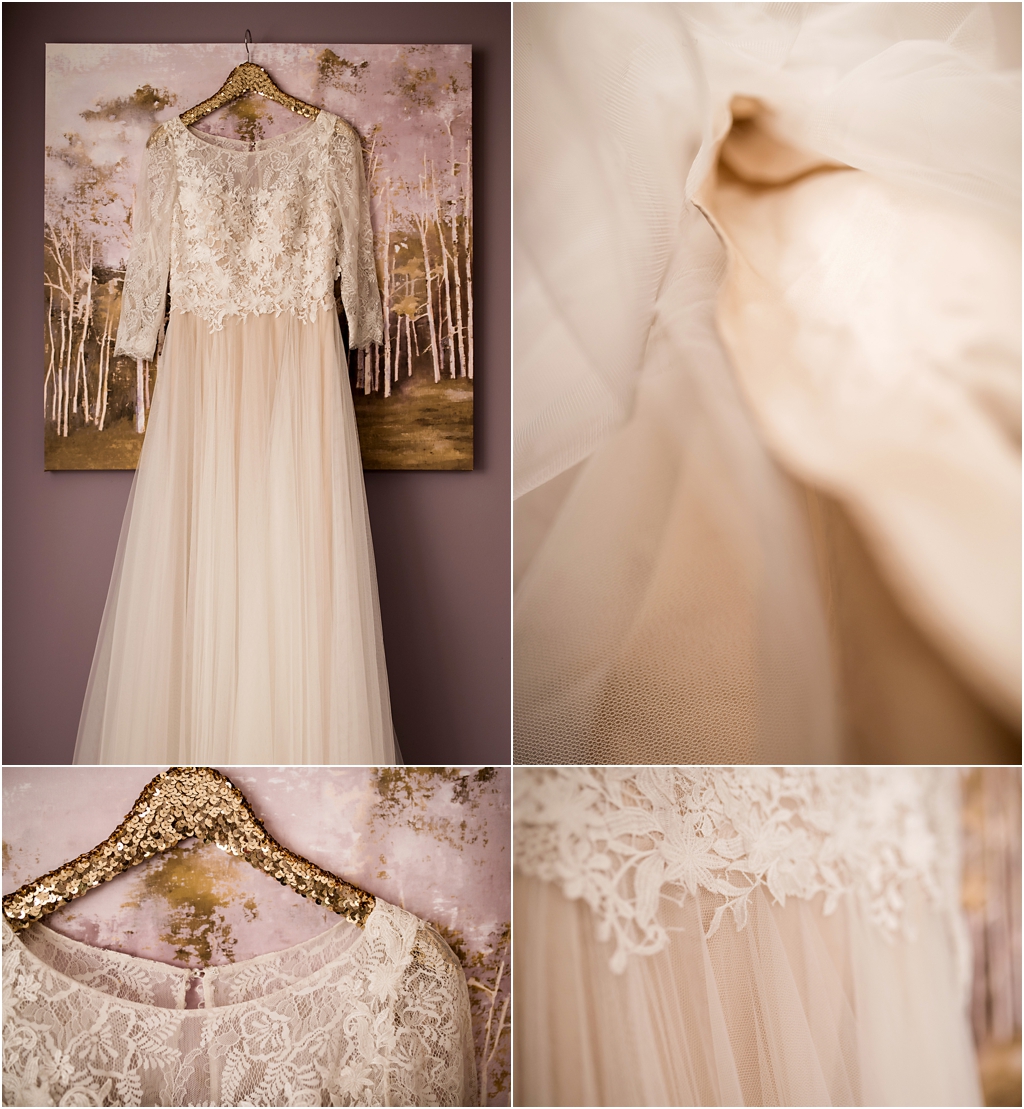 details of the bhldn amelie wedding dress