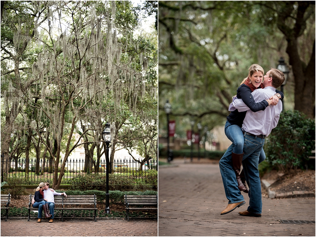 engagement pictures on the college of charleston campus