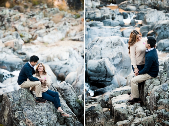 Photo of engagement photos on the rocks of Johnson Shut Ins