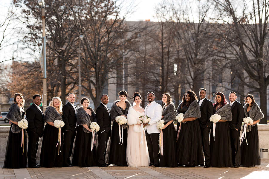 Bridal Party Portraits at Central Library Ashley Fisher Photography