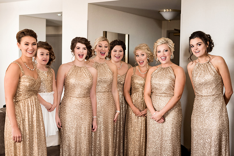 bridesmaids first look at marriott grand ashley fisher photography