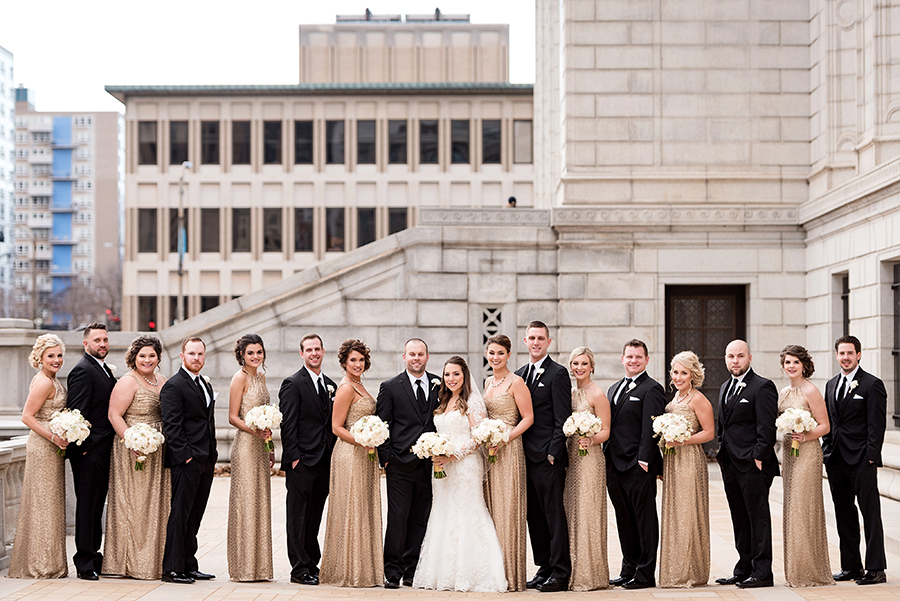 bridal party portraits at central library by ashley fisher photography