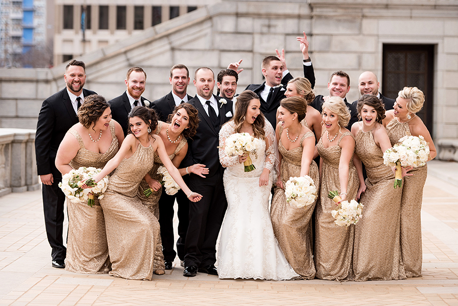 bridal party portraits at central library by ashley fisher photography