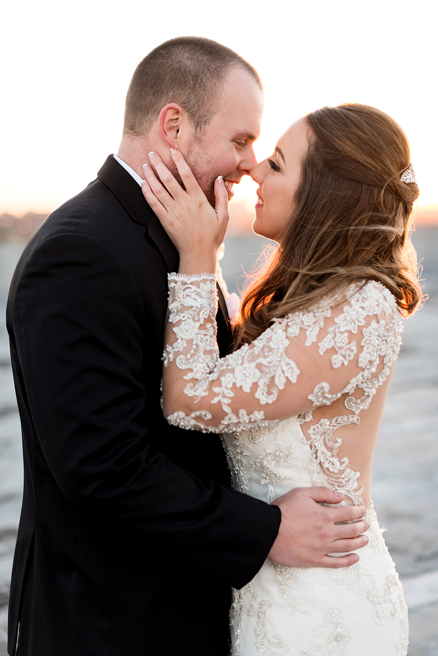 bride and groom portraits on neo rooftop by ashley fisher photography