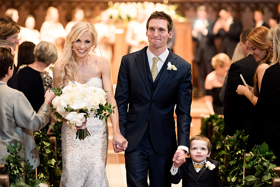 winter wedding ceremony at graham chapel by ashley fisher photography