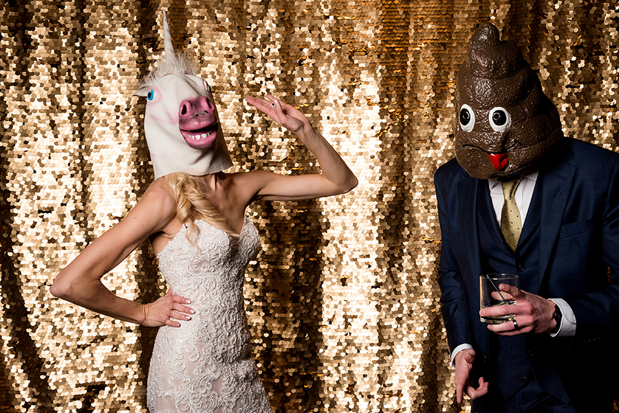 photobooth for a winter wedding at graham chapel by ashley fisher photography