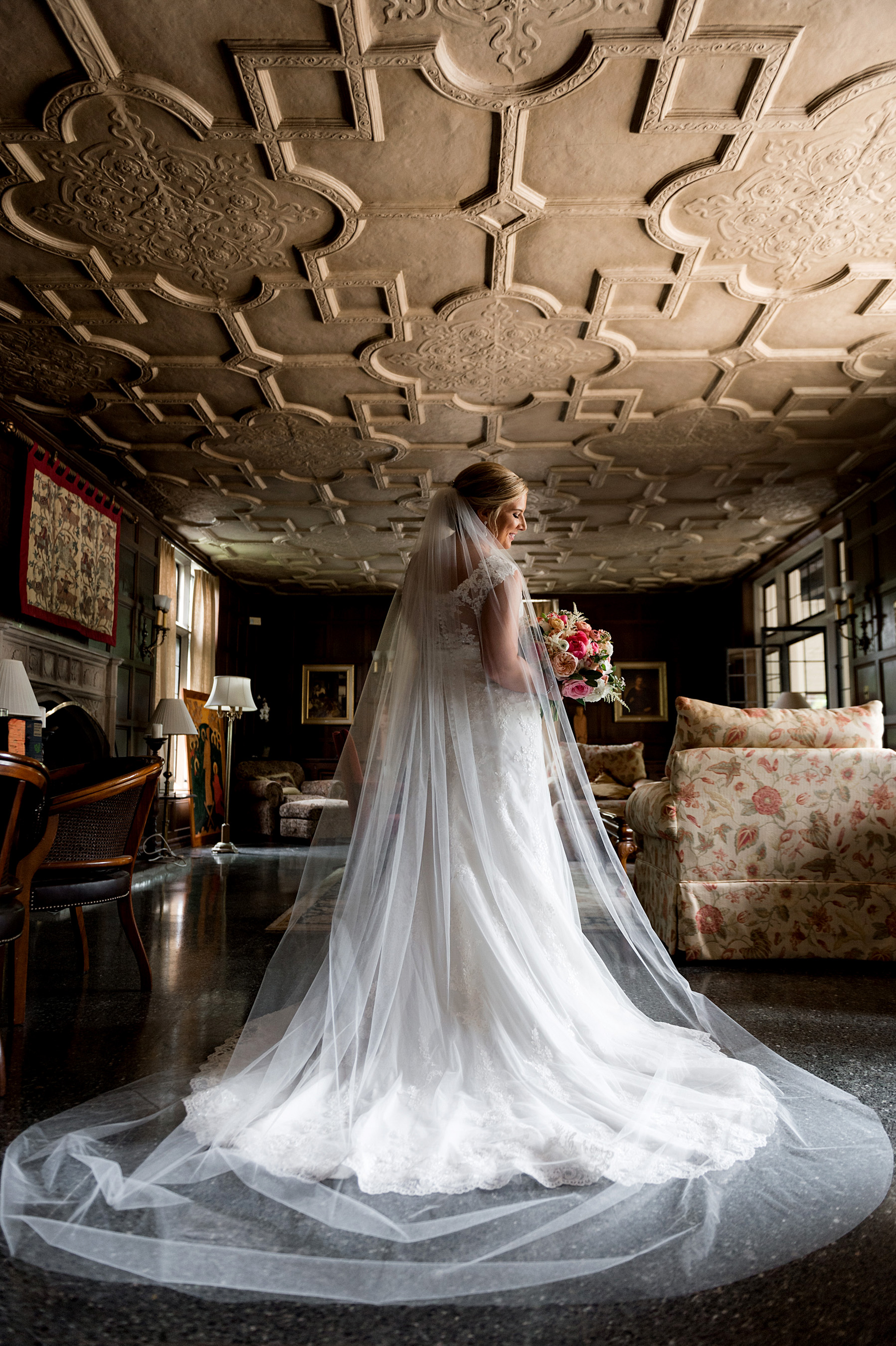 photo of bride at catholic student center by ashley fisher photography
