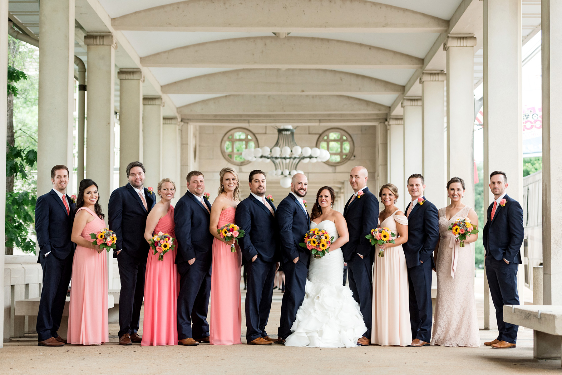photo of wedding party at the muny by ashley fisher photography