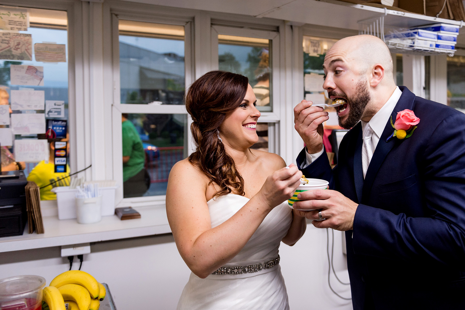 photo of bride and groom at ted drewes by ashley fisher photography