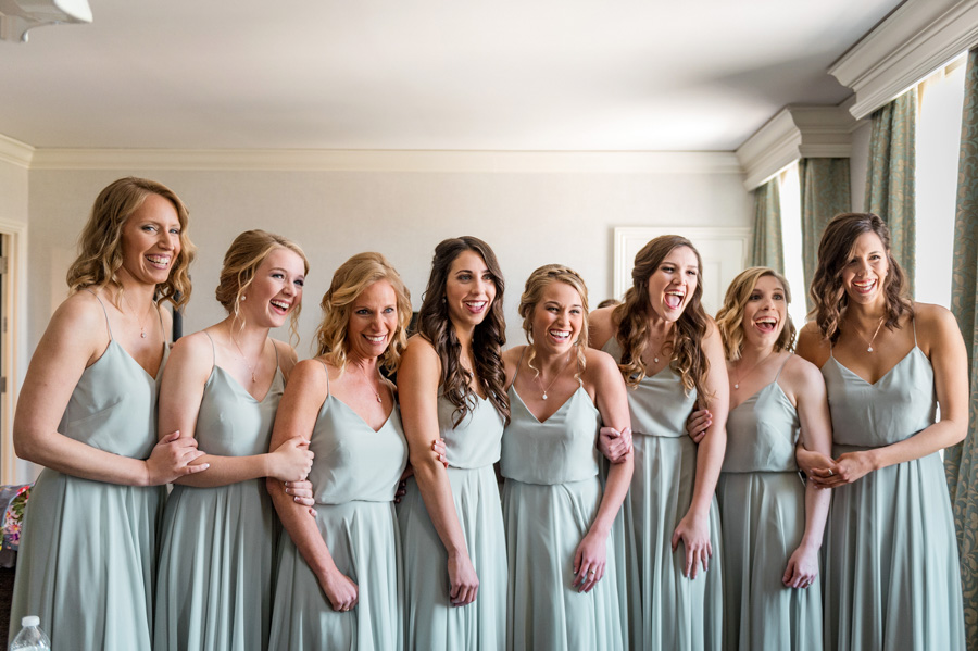 photo of bridesmaids getting ready at union station by ashley fisher photography