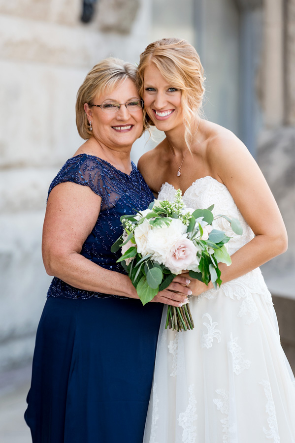 photo of bride and her mom at union station by ashley fisher photography