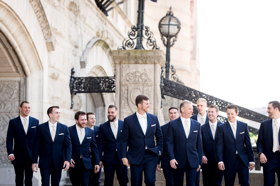 photo of groomsmen at union station by ashley fisher photography
