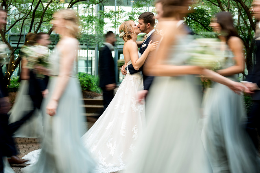 photo of bridal party at union station by ashley fisher photography