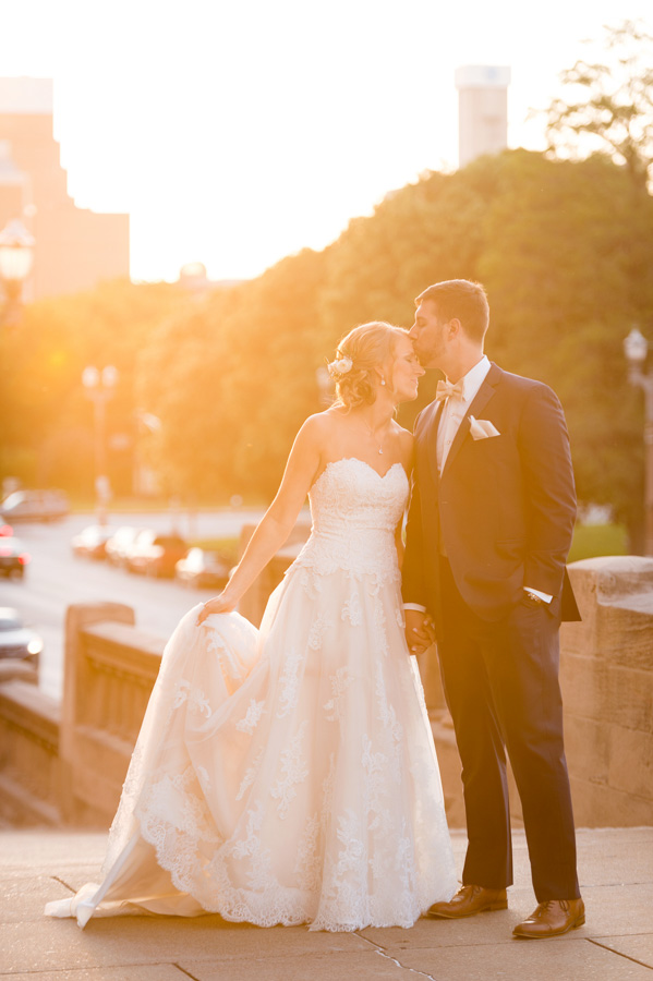 photo of bride and groom during saint louis union station wedding by ashley fisher photography