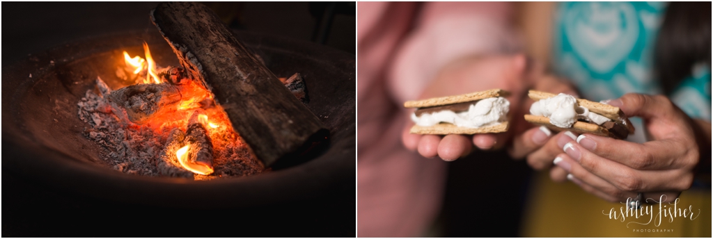 engagement photos with smores