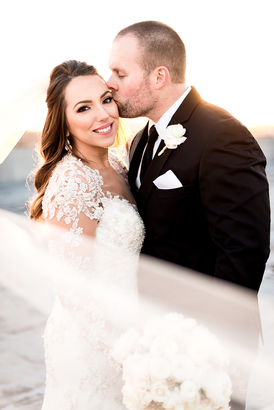 sunset rooftop wedding pictures at NEO in top 10 tips for wedding planning post by ashley fisher photography