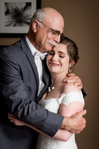 photo of dad's first look by ashley fisher photography