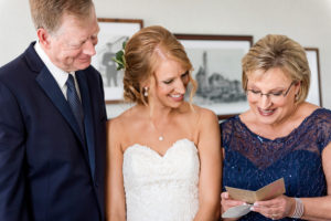 photo of bride with her parents at union station by ashley fisher photography