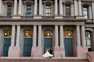 photo of bride and groom at Old Post Office Plaza by Ashley Fisher Photography