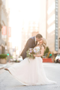 photo of bride and groom at Old Post Office Plaza by Ashley Fisher Photography